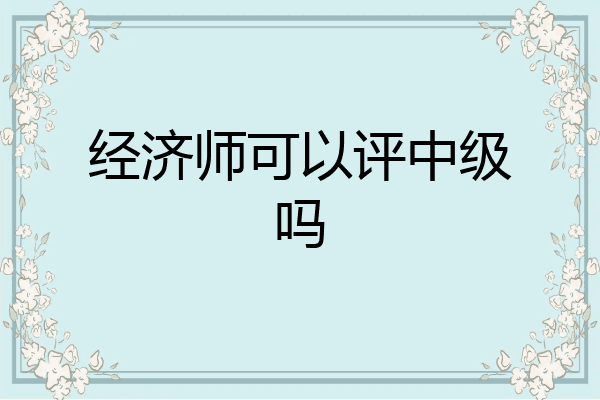经济师可以评中级吗