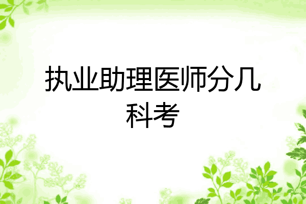 执业助理医师分几科考
