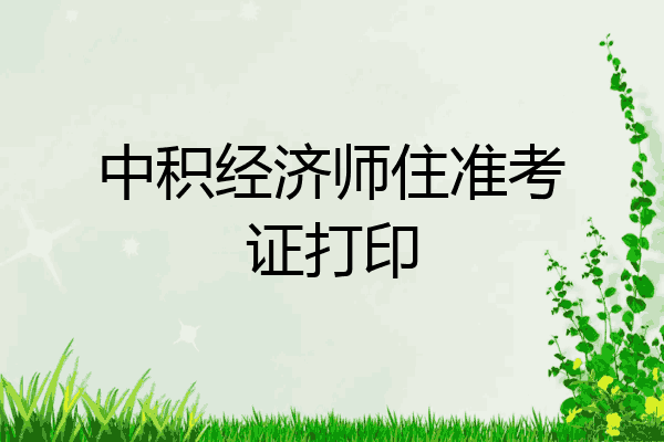 中积经济师住准考证打印