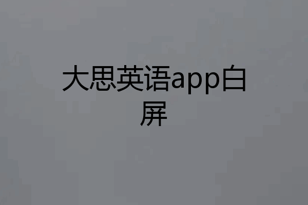 大思英语app白屏