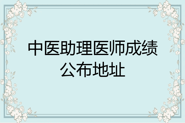 中医助理医师成绩公布地址