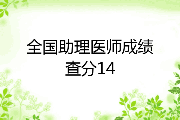 全国助理医师成绩查分14