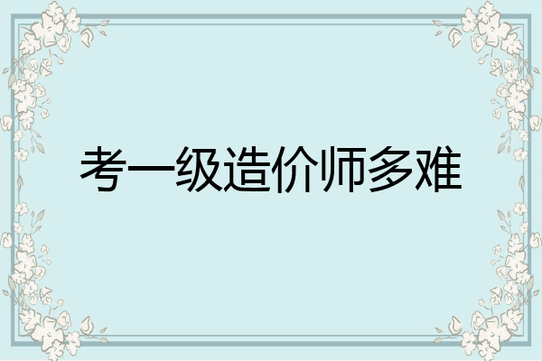 考一级造价师多难