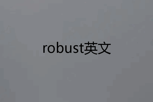 robust英文