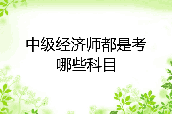 中级经济师都是考哪些科目