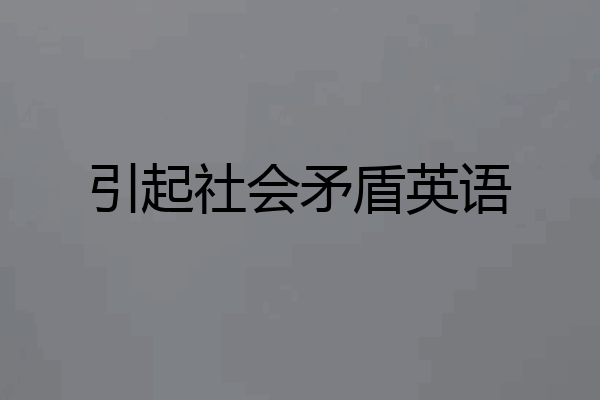 引起社会矛盾英语