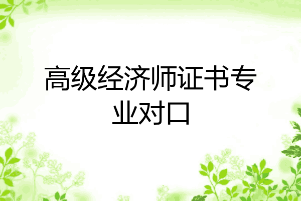 高级经济师证书专业对口