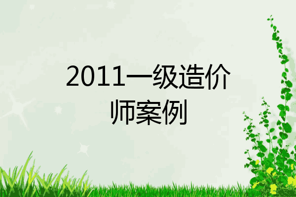 2011一级造价师案例