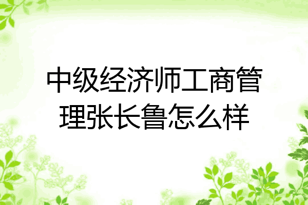 中级经济师工商管理张长鲁怎么样