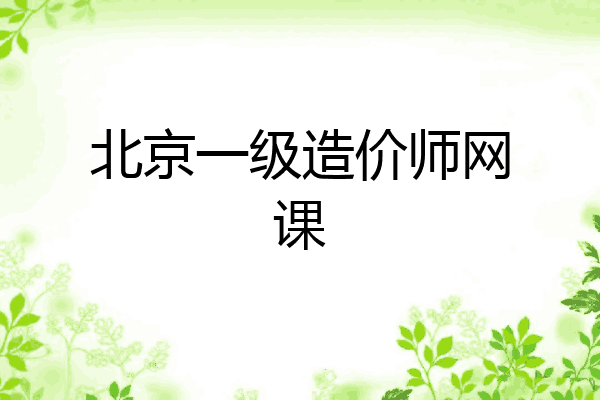 北京一级造价师网课