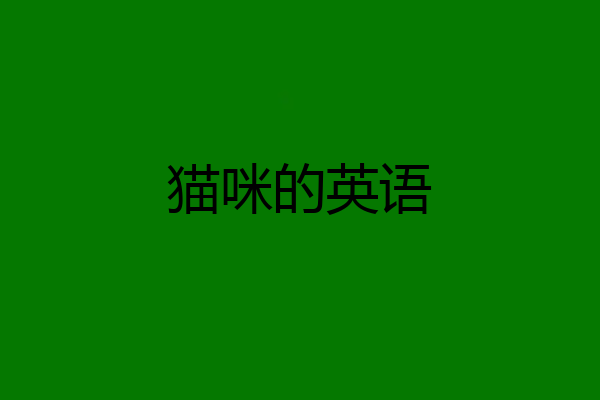 猫咪的英语