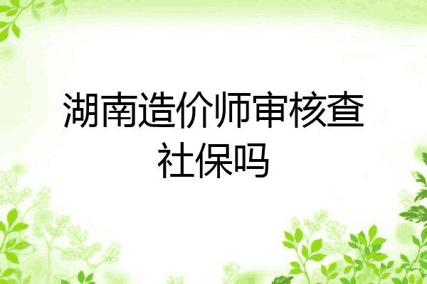 湖南造价师审核查社保吗