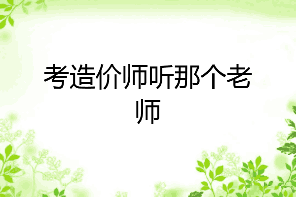 考造价师听那个老师