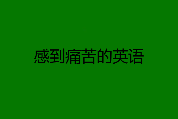 感到痛苦的英语