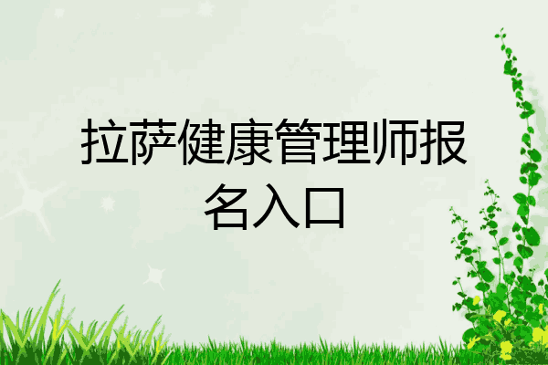 拉萨健康管理师报名入口