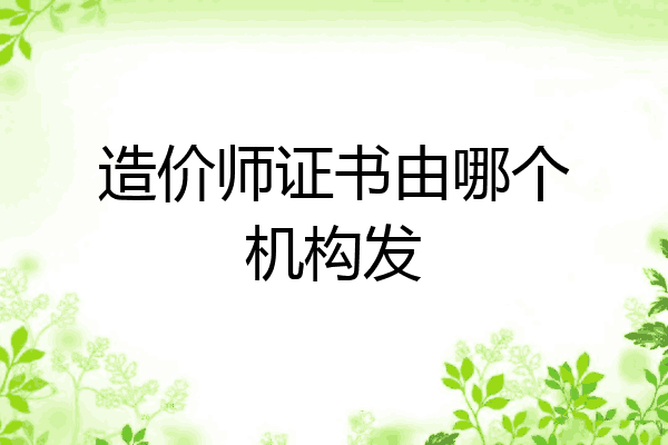 造价师证书由哪个机构发