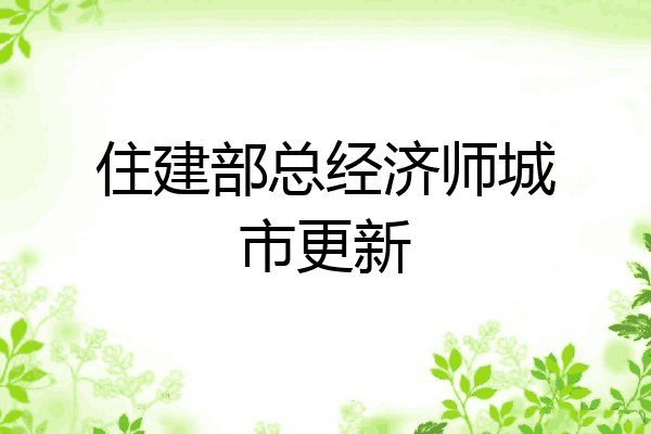 住建部总经济师城市更新