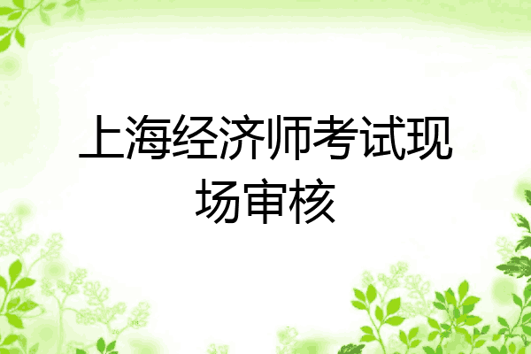上海经济师考试现场审核