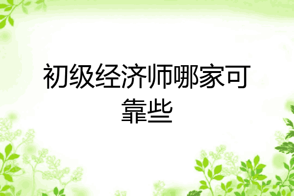 初级经济师哪家可靠些