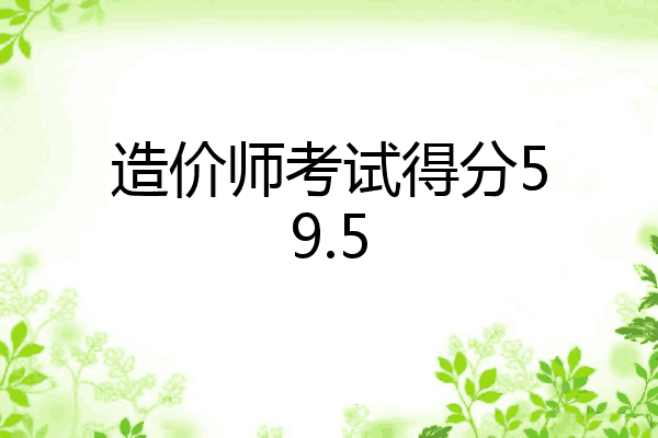造价师考试得分59.5