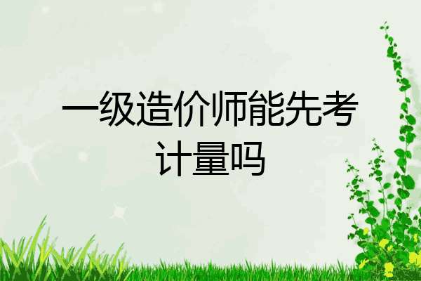 一级造价师能先考计量吗
