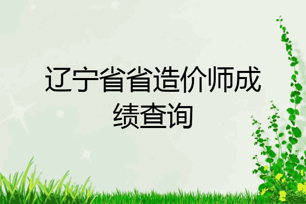 辽宁省省造价师成绩查询