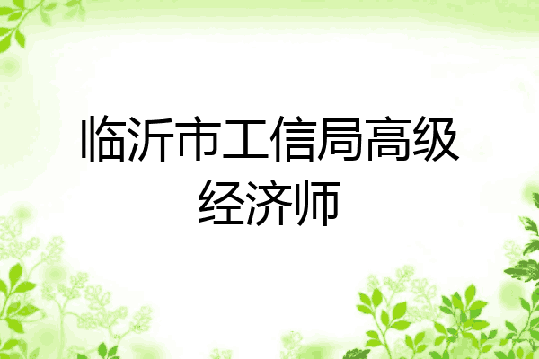 临沂市工信局高级经济师