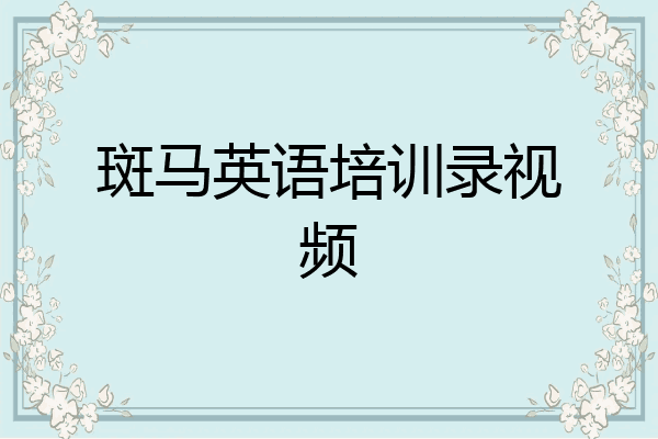 斑马英语培训录视频