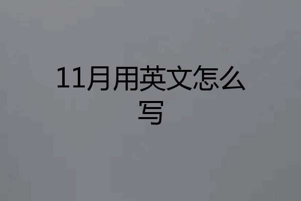 11月用英文怎么写
