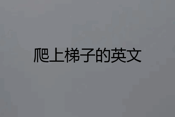 爬上梯子的英文