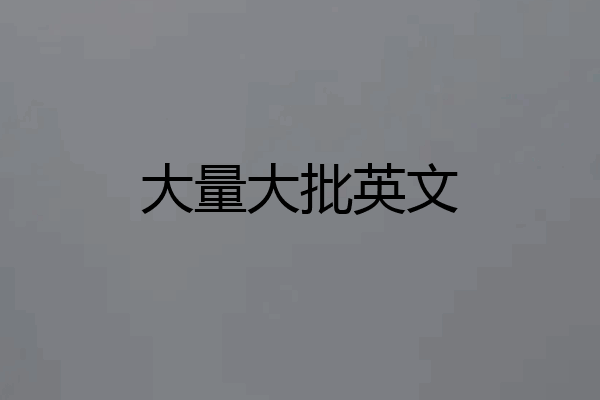 大量大批英文