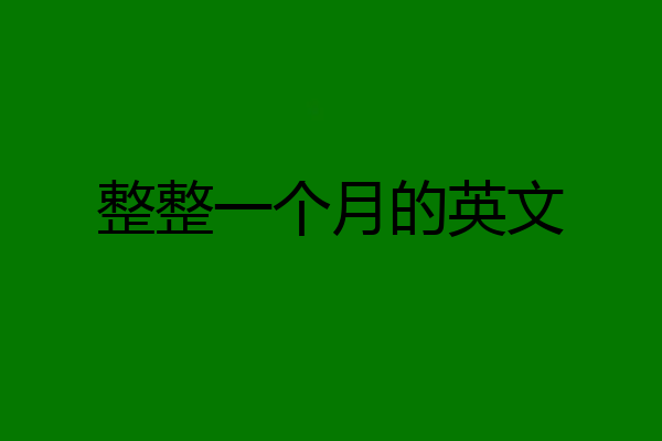 整整一个月的英文
