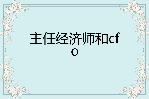 主任经济师和cfo