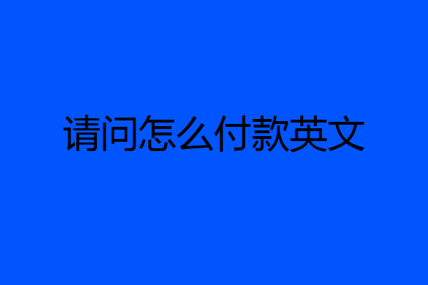 请问怎么付款英文