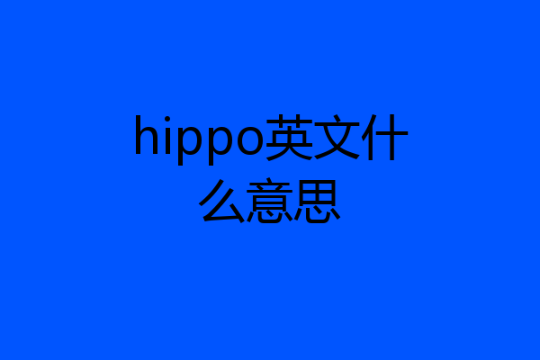 hippo英文什么意思
