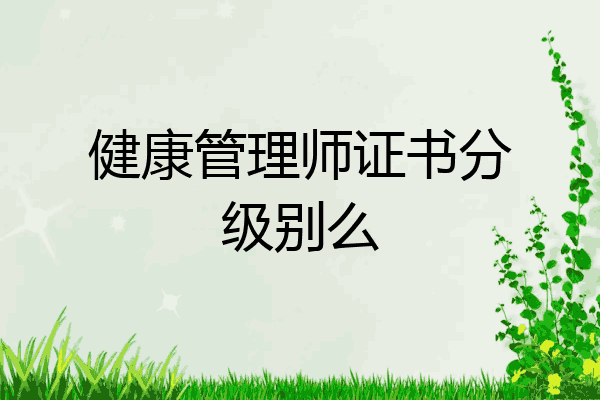 健康管理师证书分级别么