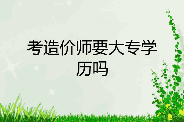 考造价师要大专学历吗