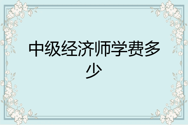 中级经济师学费多少