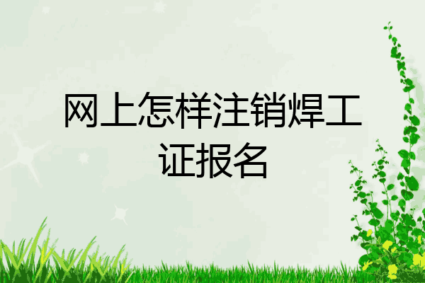 网上怎样注销焊工证报名