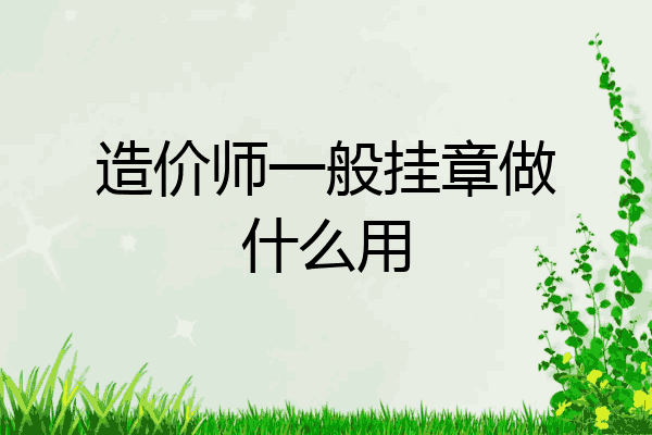 造价师一般挂章做什么用
