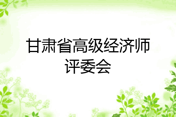 甘肃省高级经济师评委会