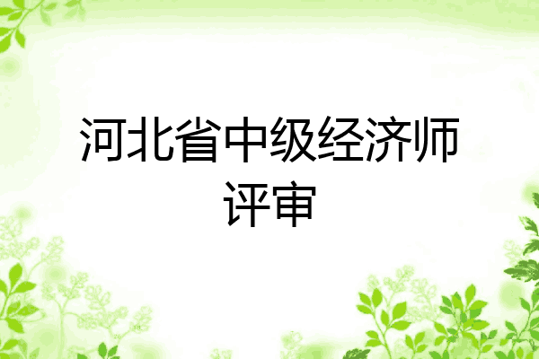 河北省中级经济师评审