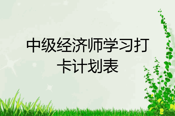 中级经济师学习打卡计划表