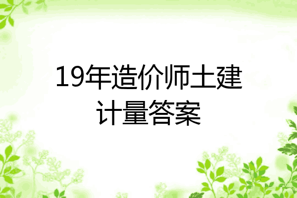 19年造价师土建计量答案