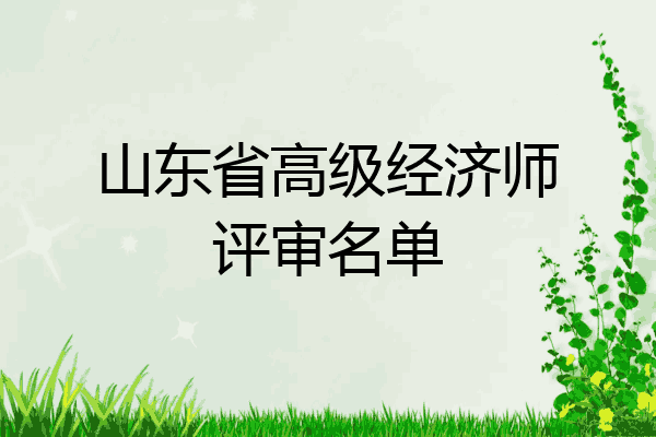 山东省高级经济师评审名单