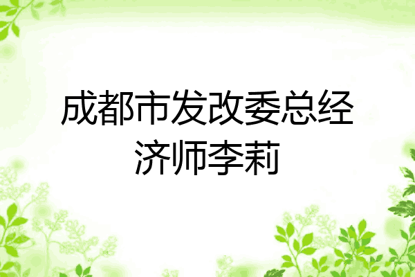 成都市发改委总经济师李莉