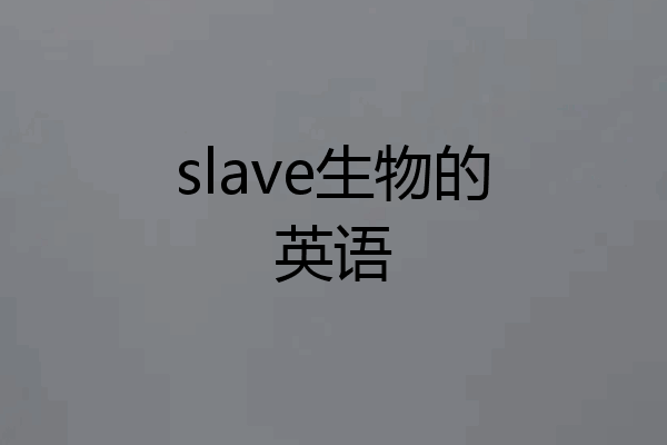 slave生物的英语
