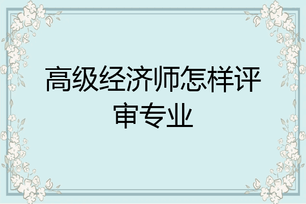高级经济师怎样评审专业
