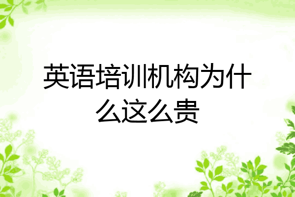 英语培训机构为什么这么贵