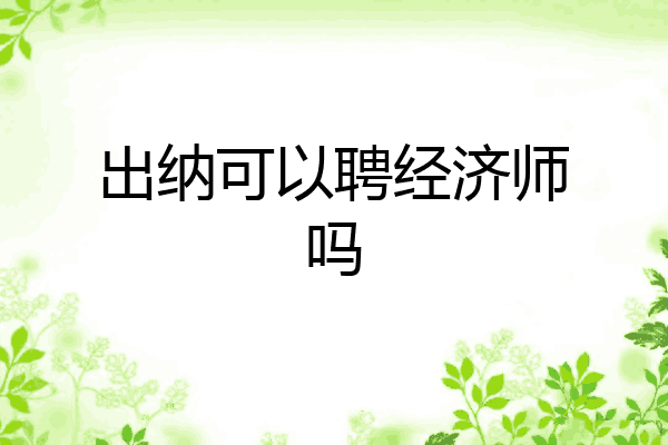 出纳可以聘经济师吗
